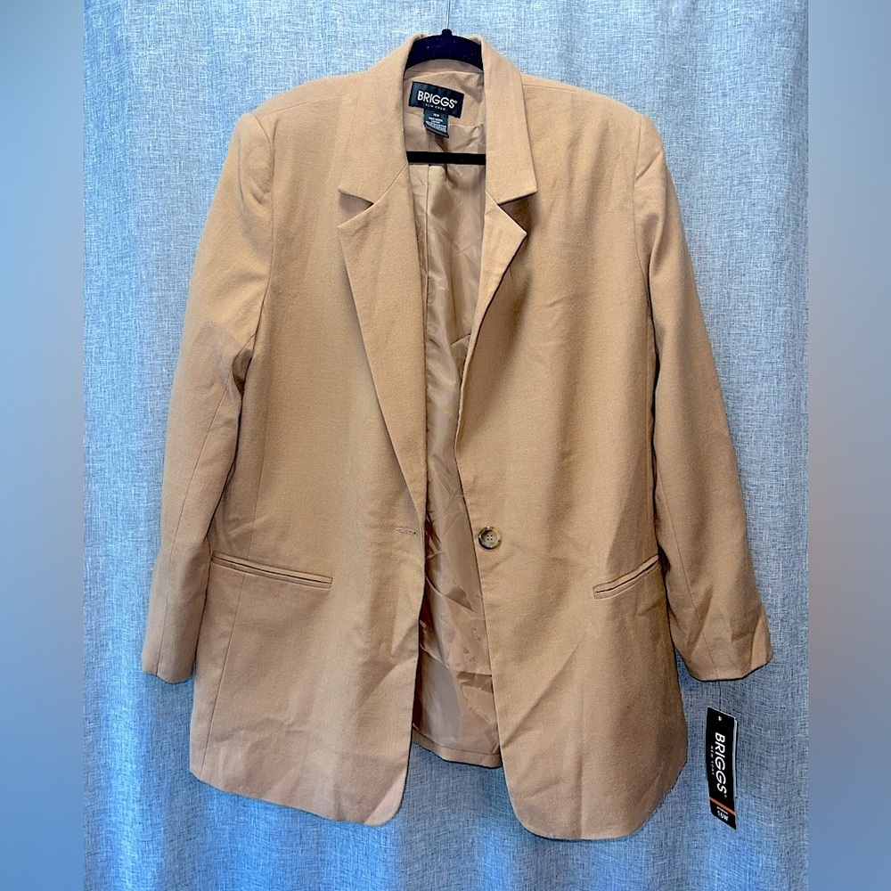 Briggs New York Tan Blazer – Size 16W NWT